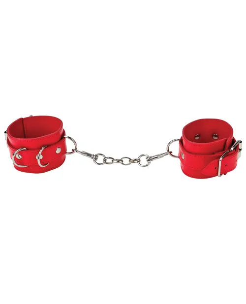 Ouch Leather Cuffs Red Ouch Restraints