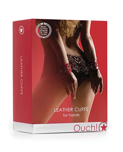 Ouch Leather Cuffs Red Ouch Restraints Ouch Leather Cuffs Red Ouch Restraints