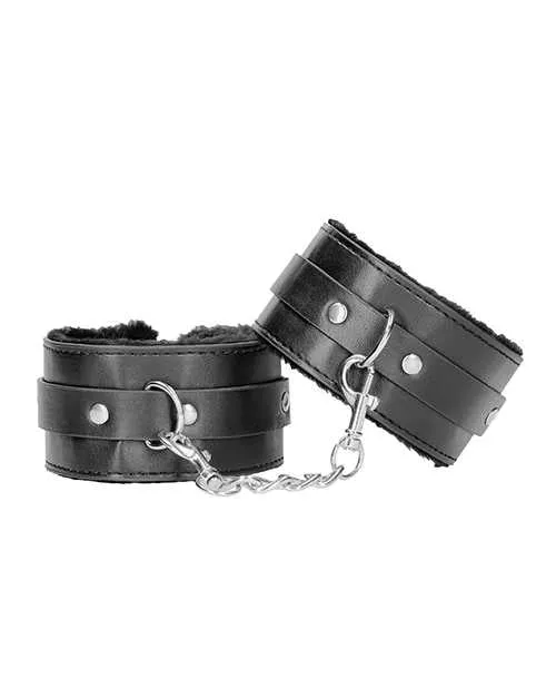 Ouch Restraints Ouch Plush Bonded Leather Ankle Cuffs Black Ouch Restraints Ouch Plush Bonded Leather Ankle Cuffs Black