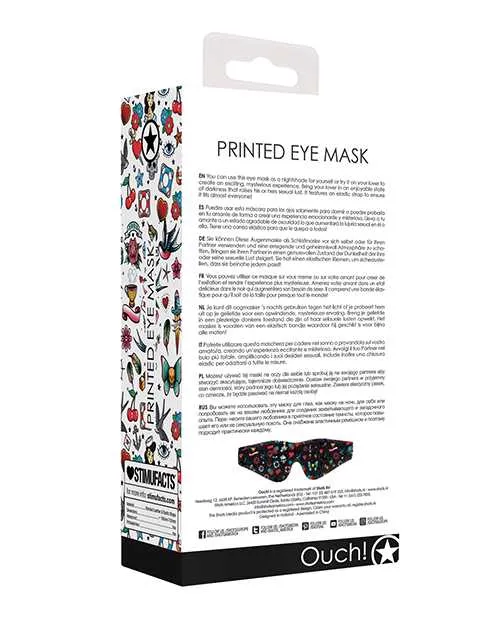 Ouch Shots Ouch Old School Tattoo Style Printed Eye Mask Black Anal
