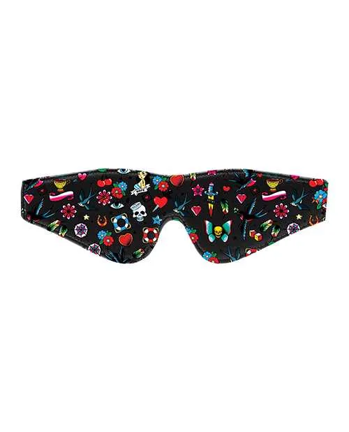 Ouch Shots Ouch Old School Tattoo Style Printed Eye Mask Black Anal Ouch Shots Ouch Old School Tattoo Style Printed Eye Mask Black Anal