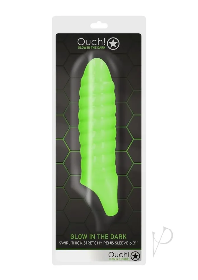 Ouch Swirl Thick Stretchy Penis Sleeve Glow in the Dark Green Ouch Male Sex Toys Ouch Swirl Thick Stretchy Penis Sleeve Glow in the Dark Green Ouch Male Sex Toys