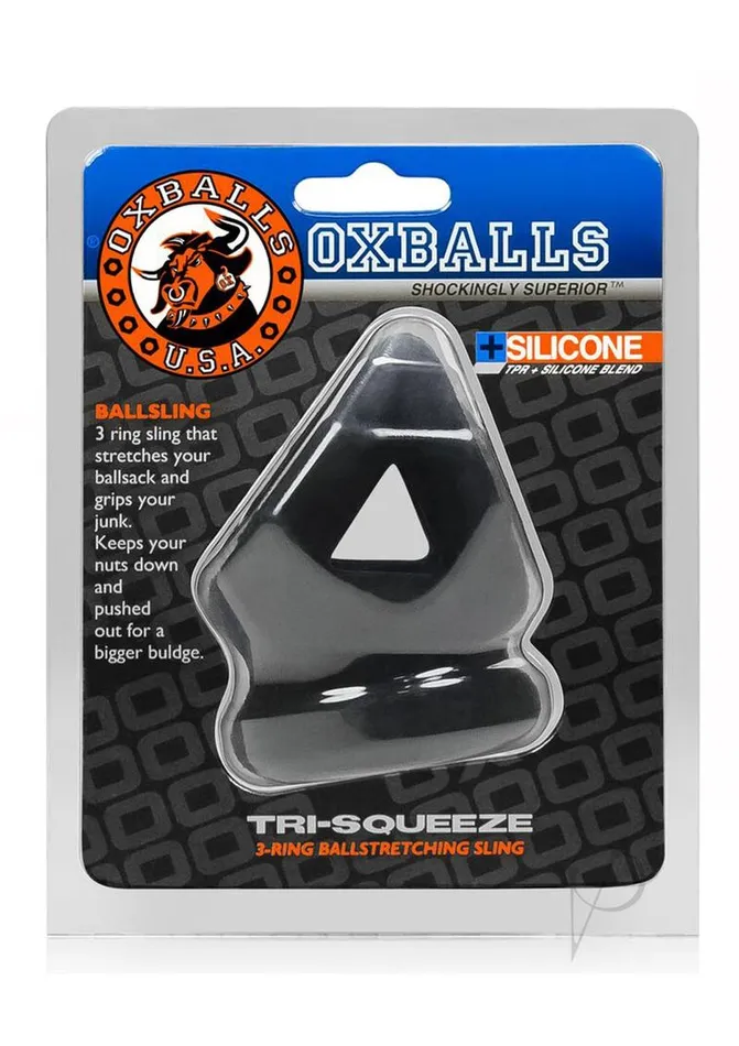 Oxballs Male Sex Toys Oxballs TriSqueeze Silicone 3Ring Ball Stretching Sling Black Oxballs Male Sex Toys Oxballs TriSqueeze Silicone 3Ring Ball Stretching Sling Black