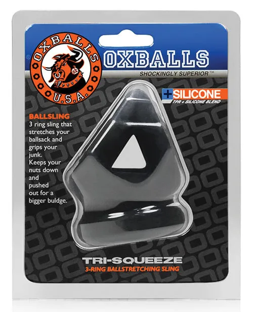Oxballs Male Sex Toys Oxballs TriSqueeze Silicone 3Ring Ball Stretching Sling Black Oxballs Male Sex Toys Oxballs TriSqueeze Silicone 3Ring Ball Stretching Sling Black