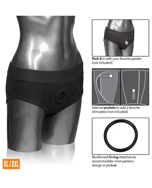 Packer Gear Female Sex Toys Packer Gear Brief Harness XL2XL Black