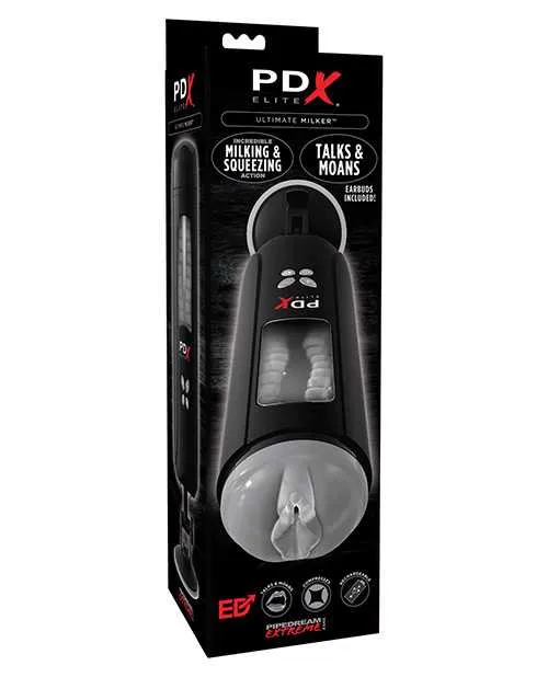 Pdx Elite Male Sex Toys PDX Elite Rechargeable Ultimate Milker Masturbator Pussy ClearBlack