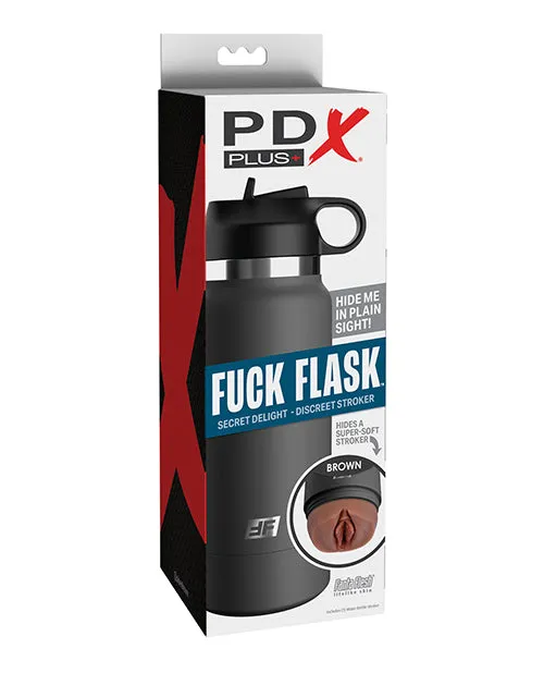 Pdx Plus Male Sex Toys PDX Plus Fuck Flask Secret Delight Pussy Stroker ChocolateGrey