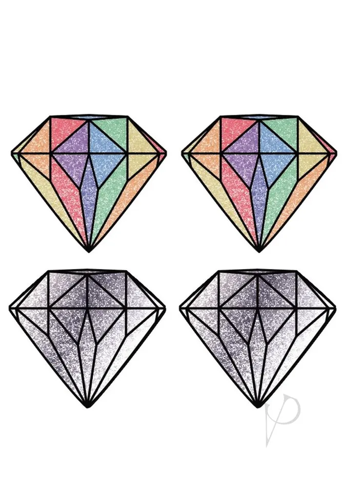Peekaboo Anal Peekaboos Diamonds Pasties Rainbow