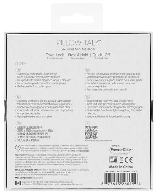 Pillowtalk Female Sex Toys Pillow Talk Flirty Rechargeable Silicone Bullet Teal Pillowtalk Female Sex Toys Pillow Talk Flirty Rechargeable Silicone Bullet Teal