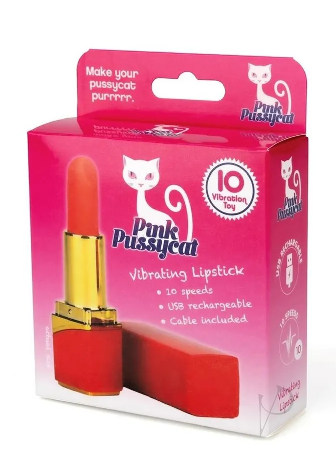 Pink Pussycat Rechargeable Vibrating Lipstick RedGold Pink Pussycat Vibrators Pink Pussycat Rechargeable Vibrating Lipstick RedGold Pink Pussycat Vibrators