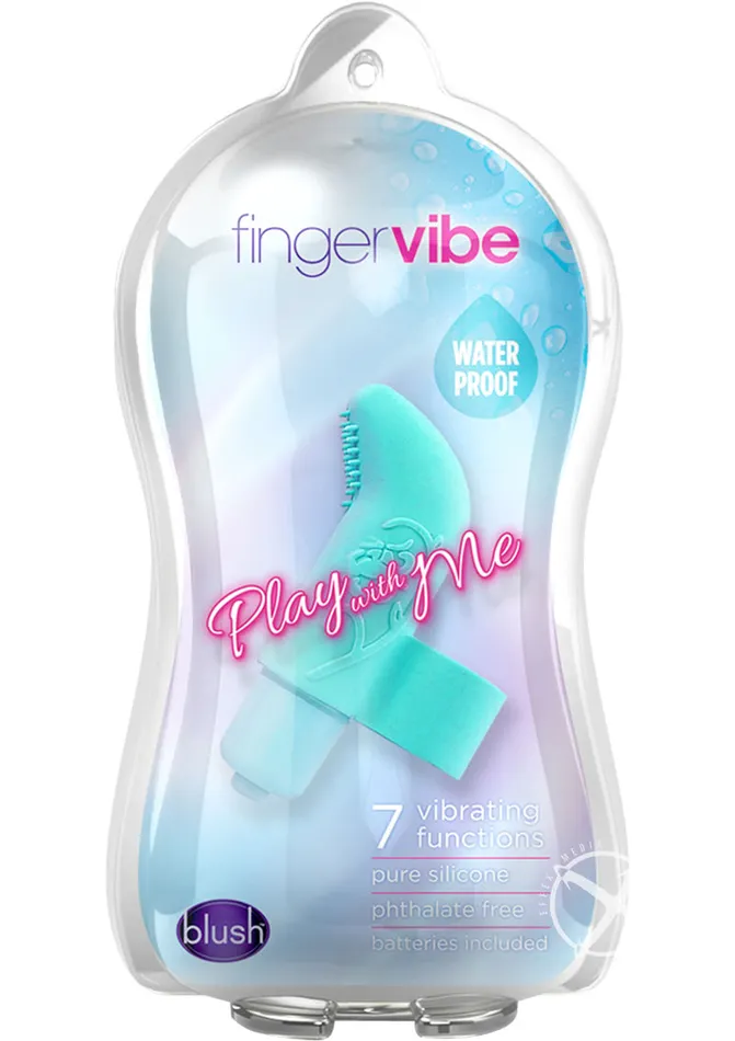 Play with Me Finger Vibe Silicone Vibrator Blue Play With Me Vibrators