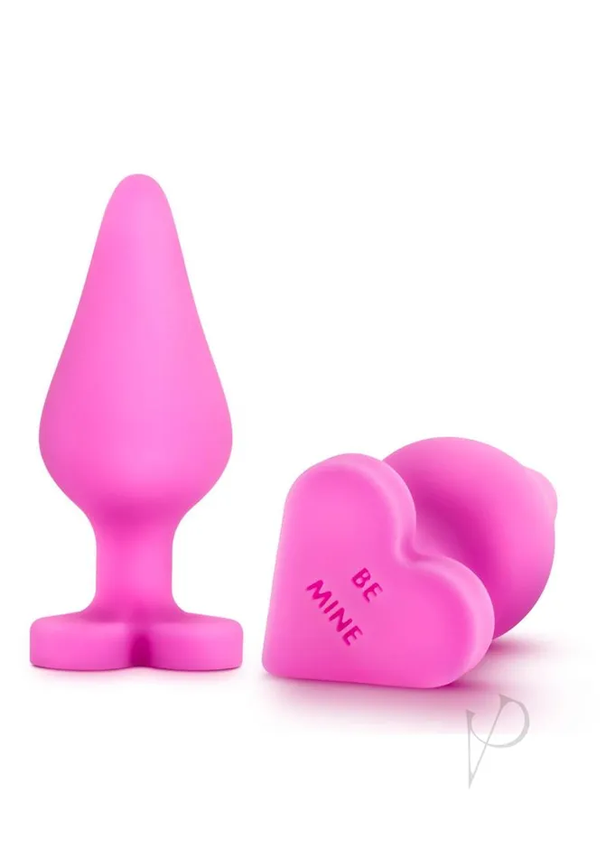Play with Me Naughty Candy Heart Be Mine Silicone Butt Plug Pink Play With Me By Blush Anal