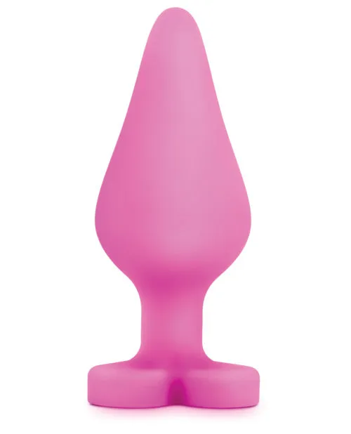 Play with Me Naughty Candy Heart Be Mine Silicone Butt Plug Pink Play With Me By Blush Anal