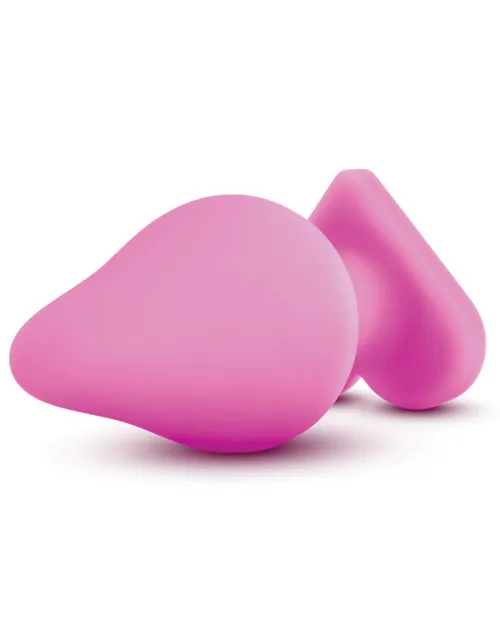 Play with Me Naughty Candy Heart Be Mine Silicone Butt Plug Pink Play With Me By Blush Anal