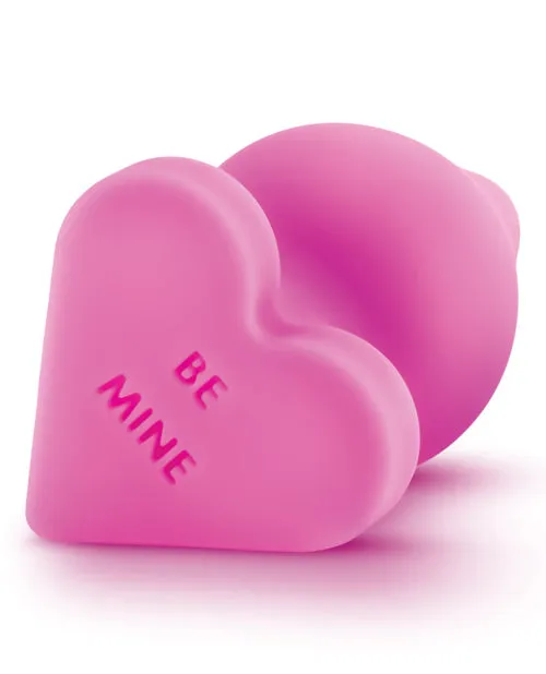 Play with Me Naughty Candy Heart Be Mine Silicone Butt Plug Pink Play With Me By Blush Anal