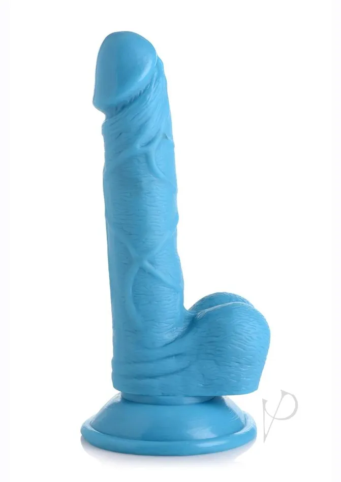 Pop Peckers Pop Peckers Dildo with Balls 65in Blue Female Sex Toys