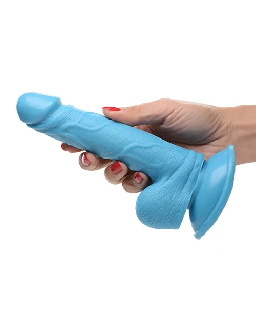 Pop Peckers Pop Peckers Dildo with Balls 65in Blue Female Sex Toys