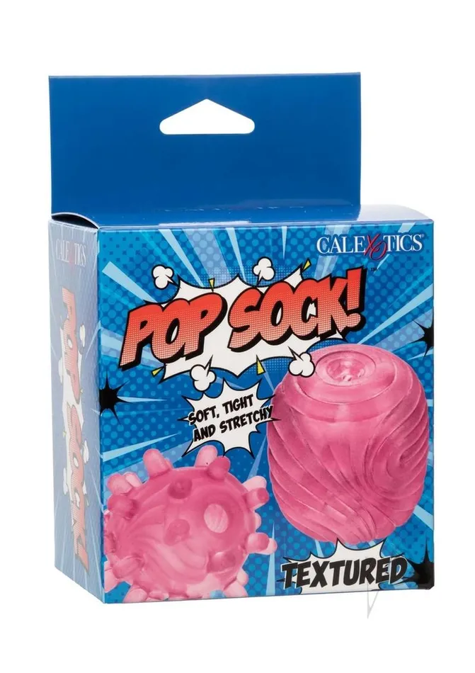 Pop Sock Male Sex Toys Pop Sock Textured Stroker Pink