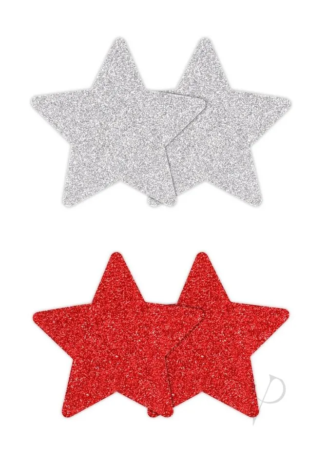 Pretty Pasties Vibrators Pretty Pasties Glitter Stars RedSilver Pretty Pasties Vibrators Pretty Pasties Glitter Stars RedSilver