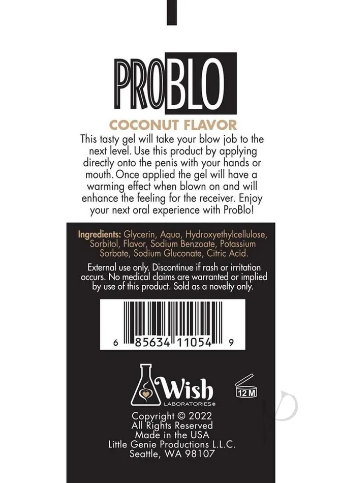 Problo Enhancers ProBlo Oral Pleasure Flavored Gel 15oz Coconut Problo Enhancers ProBlo Oral Pleasure Flavored Gel 15oz Coconut