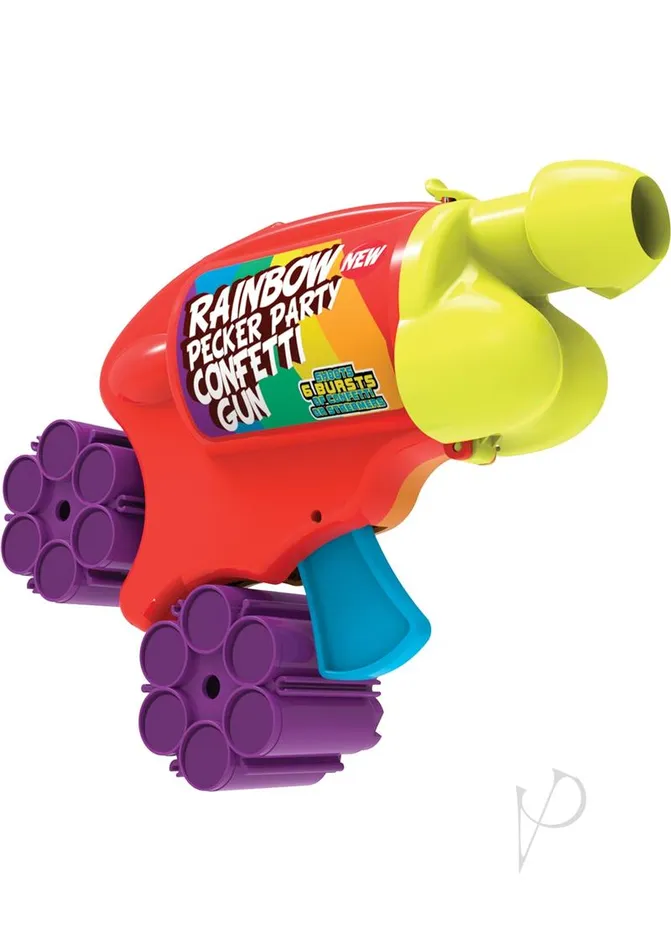 Rainbow Female Sex Toys Rainbow Pecker Confetti Gun with 2 Multicolor Confetti Cartridges