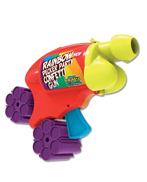 Rainbow Female Sex Toys Rainbow Pecker Confetti Gun with 2 Multicolor Confetti Cartridges