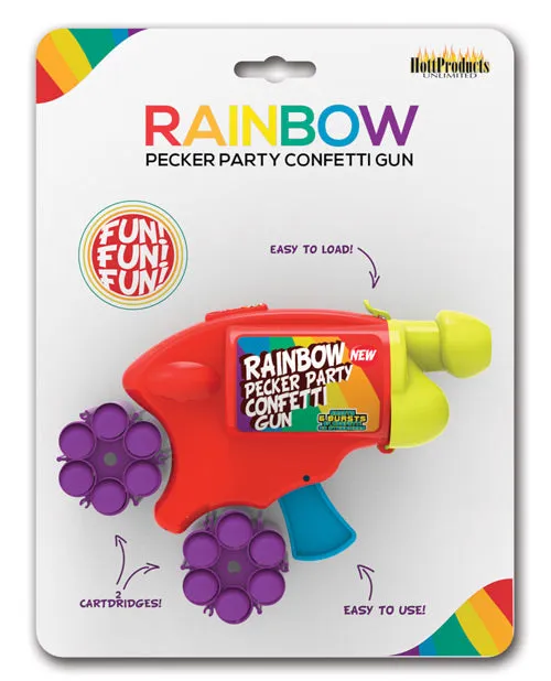 Rainbow Female Sex Toys Rainbow Pecker Confetti Gun with 2 Multicolor Confetti Cartridges