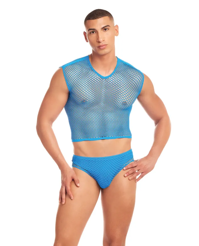 Rainbow Party Anal Rainbow Party Net Flex Large Mesh 3 pc Set Blue LXL