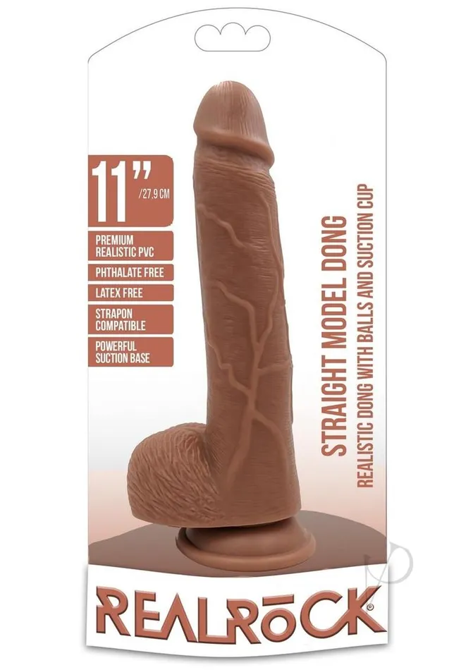 Real Rock Female Sex Toys RealRock Straight Realistic Dildo with Balls and Suction Cup 11In Caramel Real Rock Female Sex Toys RealRock Straight Realistic Dildo with Balls and Suction Cup 11In Caramel