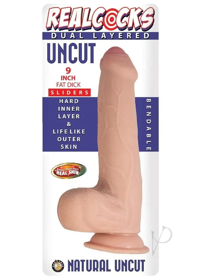 Realcocks Dual Layered Uncut Slider Fat Dick Dildo 9in Vanilla Realcocks Dildos Realcocks Dual Layered Uncut Slider Fat Dick Dildo 9in Vanilla Realcocks Dildos