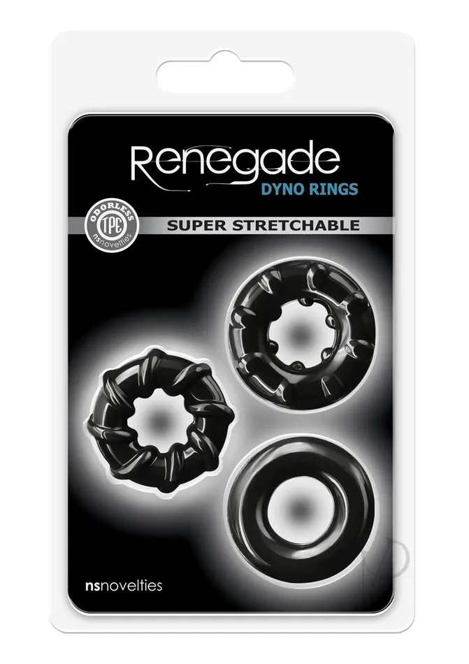 Renegade Renegade Dyno Rings Super Stretchable Cock Rings Set of 3 Black Anal Renegade Renegade Dyno Rings Super Stretchable Cock Rings Set of 3 Black Anal