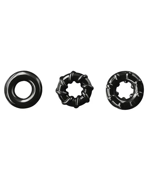Renegade Renegade Dyno Rings Super Stretchable Cock Rings Set of 3 Black Anal