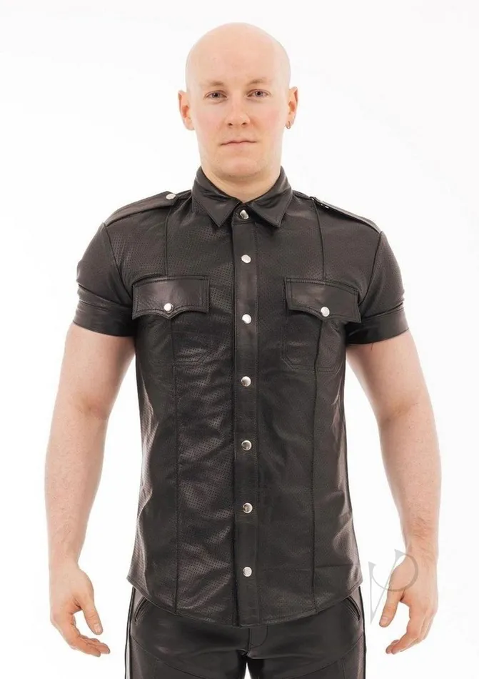 Restraints Prowler Red Prowler RED Leather Punch Hole Shirt XLarge Black Restraints Prowler Red Prowler RED Leather Punch Hole Shirt XLarge Black