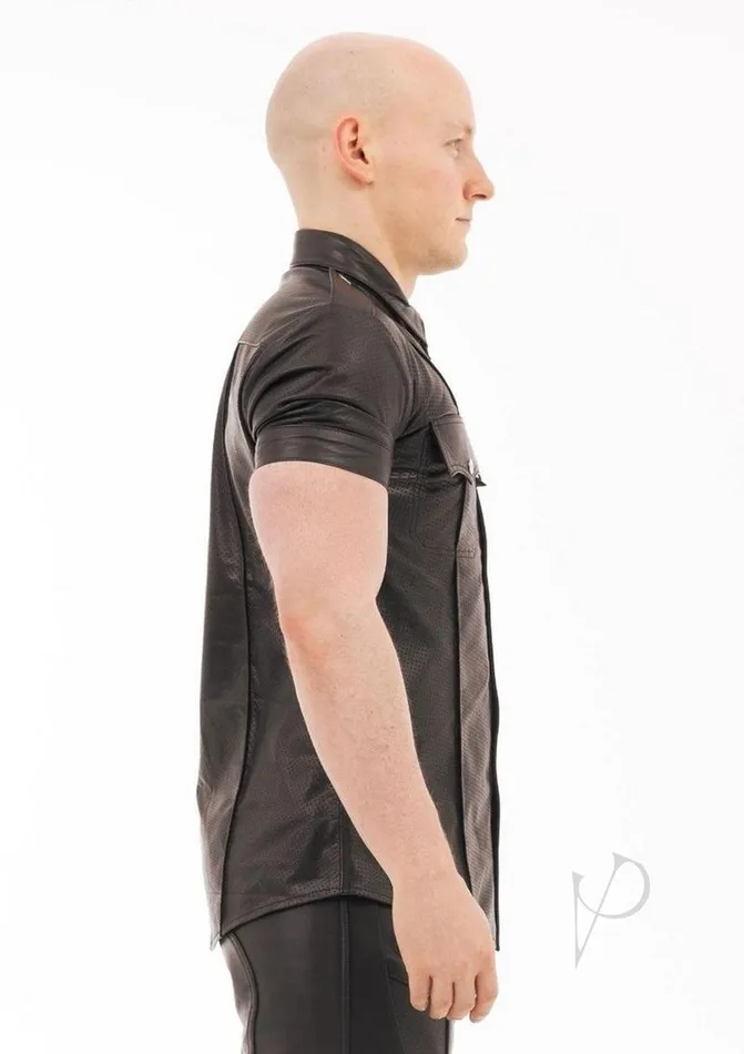 Restraints Prowler Red Prowler RED Leather Punch Hole Shirt XLarge Black Restraints Prowler Red Prowler RED Leather Punch Hole Shirt XLarge Black