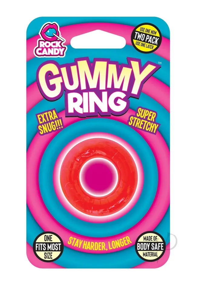 Rock Candy Toys Male Sex Toys Gummy Cock Ring Red