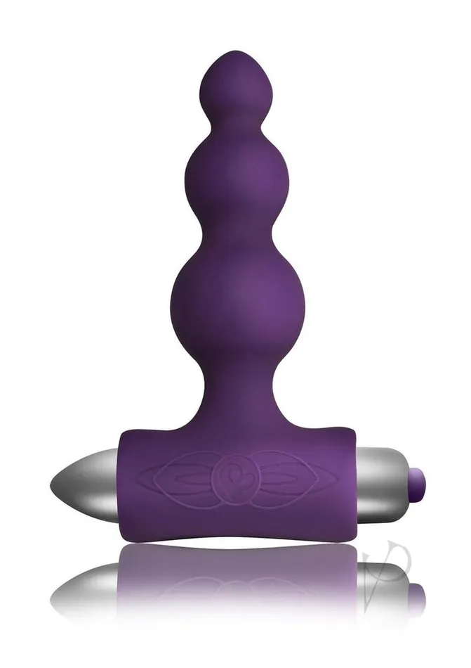 Rocks Off Petite Sensations Bubbles Silicone Vibrating Butt Plug Purple Anal