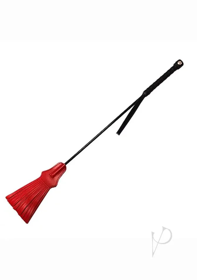 Rouge Restraints Rouge Tasselled Leather Riding Crop RedBlack