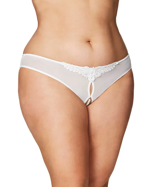 Rsvp By Oh La La Cheri Crotchless Thong wPearls White 1X2X Male Sex Toys