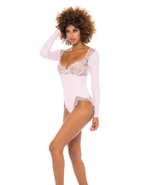 Rsvp By Oh La La Cheri Maria Ribbed Knit Lace Teddy Crystal Rose XL Female Sex Toys Rsvp By Oh La La Cheri Maria Ribbed Knit Lace Teddy Crystal Rose XL Female Sex Toys
