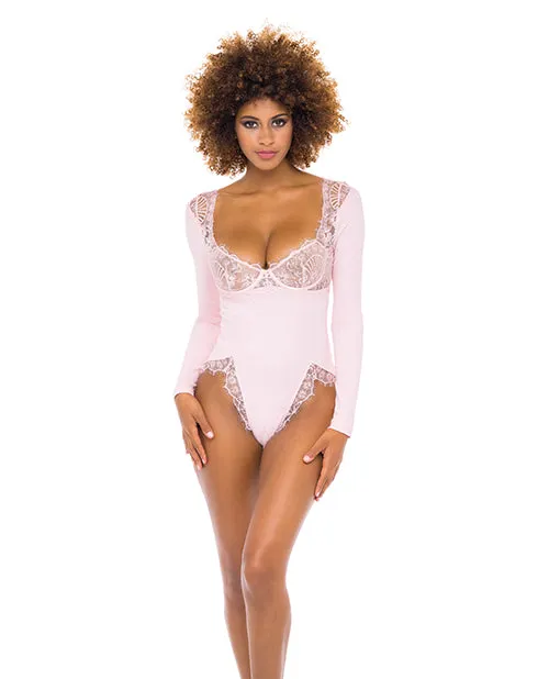 Rsvp By Oh La La Cheri Maria Ribbed Knit Lace Teddy Crystal Rose XL Female Sex Toys Rsvp By Oh La La Cheri Maria Ribbed Knit Lace Teddy Crystal Rose XL Female Sex Toys