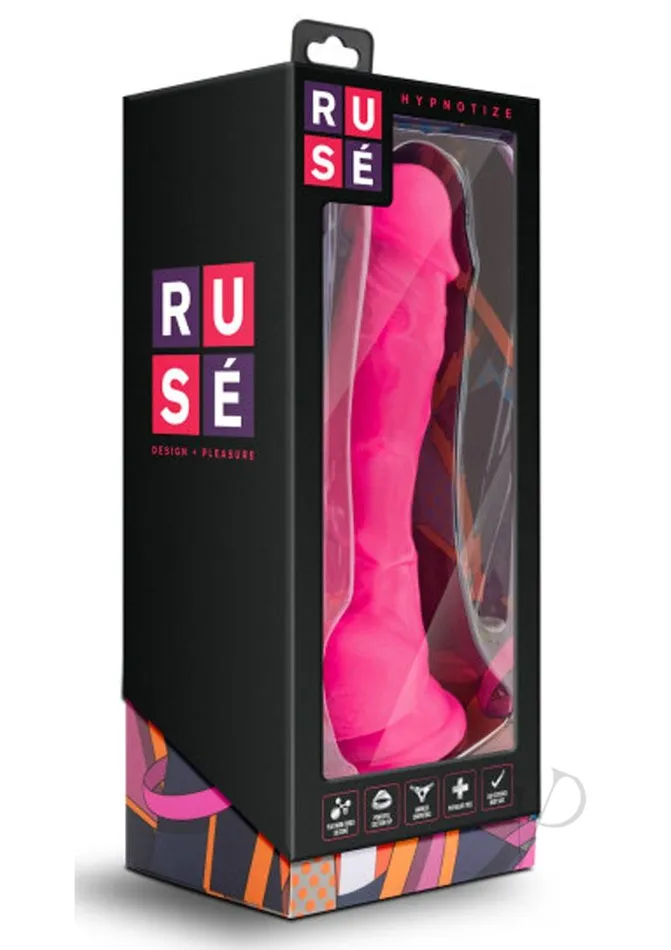 Ruse Dildos Ruse Hypnotize Silicone Dildo with Balls 75in Hot Pink