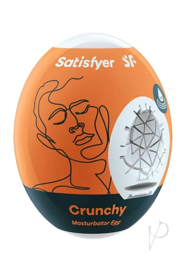 Satisfyer Masturbator Egg Single Crunchy Orange Satisfyer Male Sex Toys