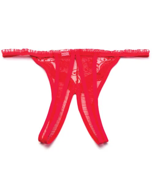Scalloped Embroidery Crotchless Panty Red OS Shirley Of Hollywood Vibrators Scalloped Embroidery Crotchless Panty Red OS Shirley Of Hollywood Vibrators