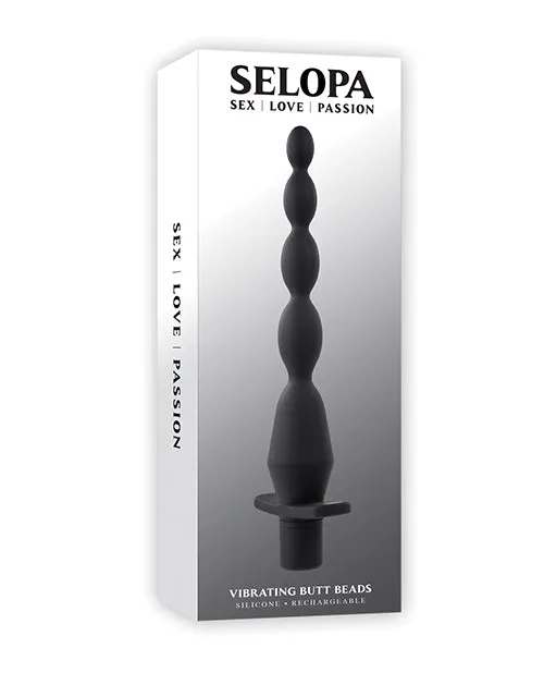 Selopa Vibrating Rechargeable Silicone Butt Beads Black Selopa Anal