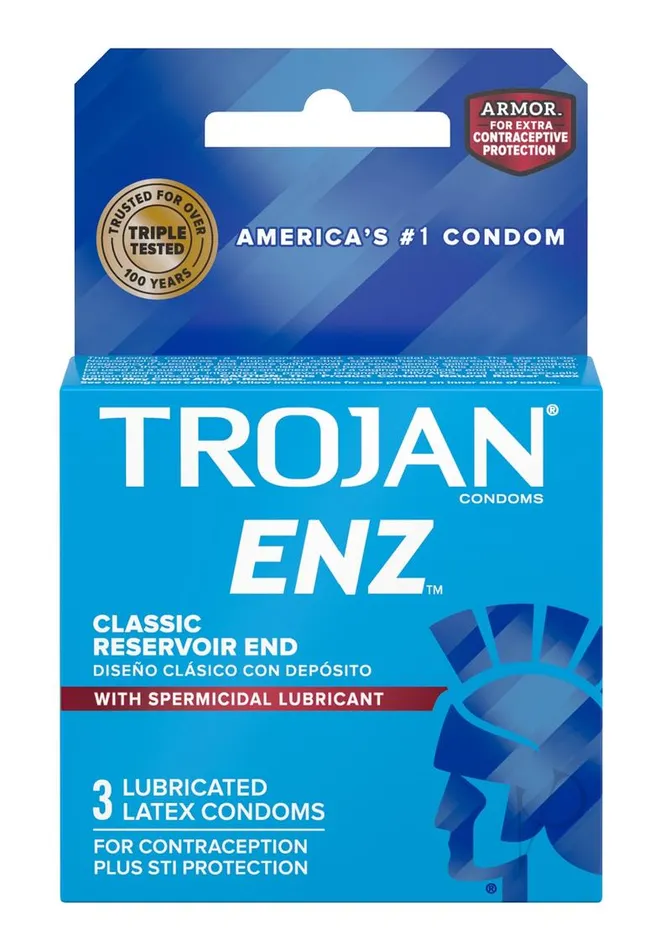 Sexual Health Wellbeing Trojan Trojan Enz Condom with Spermicidal Lubricant 3 pack