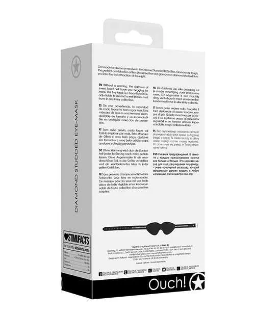 Shots Ouch Diamond Studded Eye Mask Black Ouch Anal