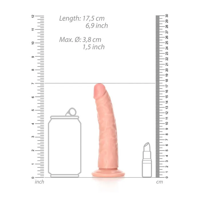 Shots Toys Female Sex Toys REALROCK Realistic 6 Slim Suction Cup Dildo