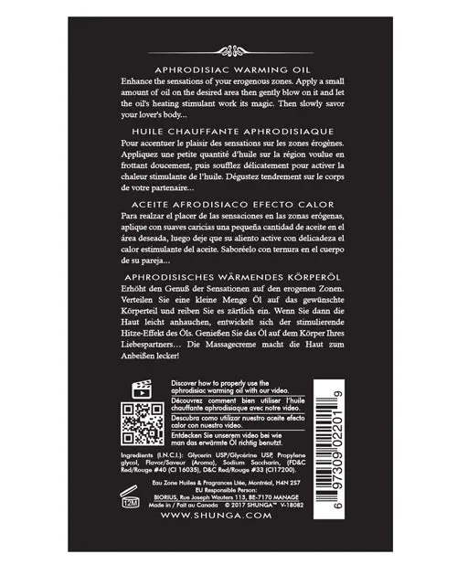 Shunga Female Sex Toys Shunga Warming Oil 35 oz Raspberry Feeling Shunga Female Sex Toys Shunga Warming Oil 35 oz Raspberry Feeling