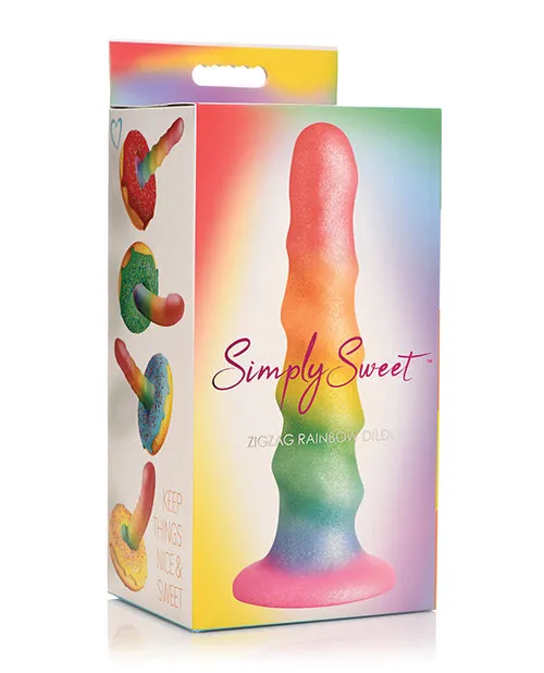 Simply Sweet Zigzag Silicone Rainbow Dildo Simply Sweet Dildos