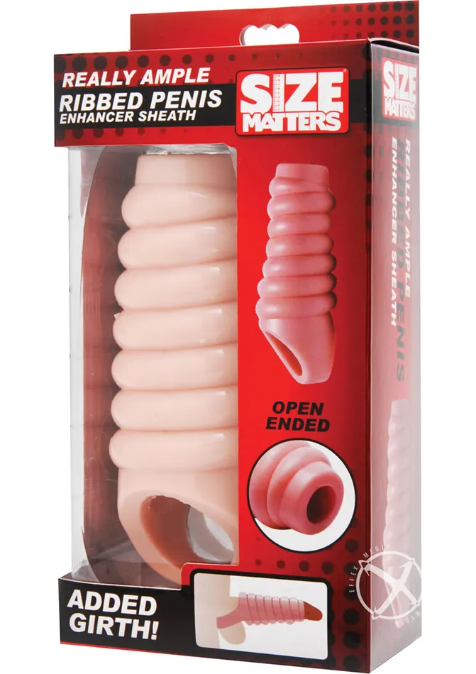 Size Matters Male Sex Toys Size Matters Really Ample Ribbed Penis Enhancer Sheath Vanilla Size Matters Male Sex Toys Size Matters Really Ample Ribbed Penis Enhancer Sheath Vanilla